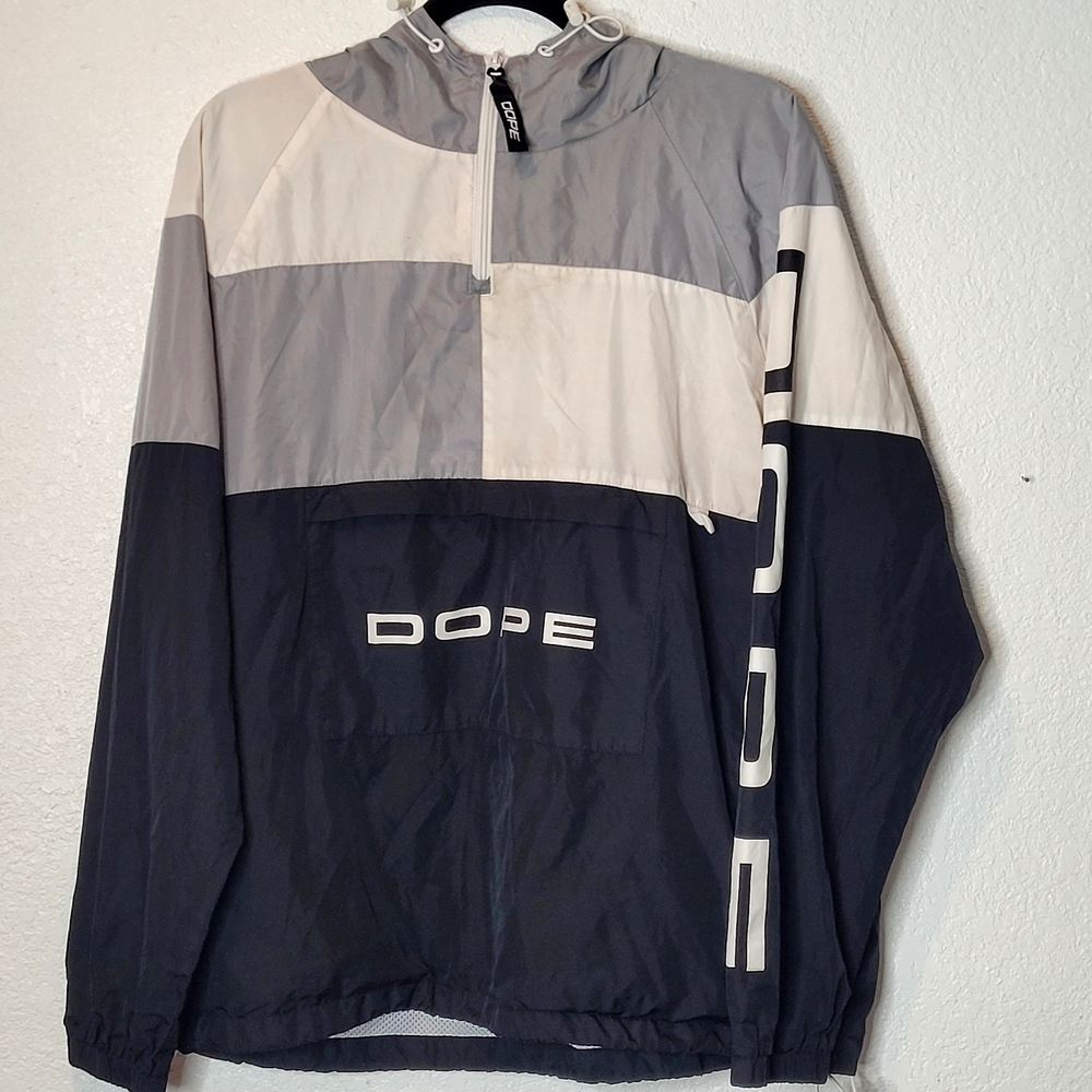 Dope Men's Black and Gray Jacket